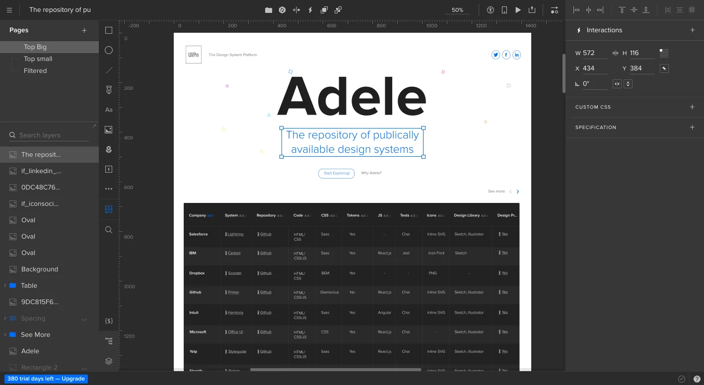 The repository browse experience.
